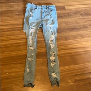 front and back ripped jeans high quality